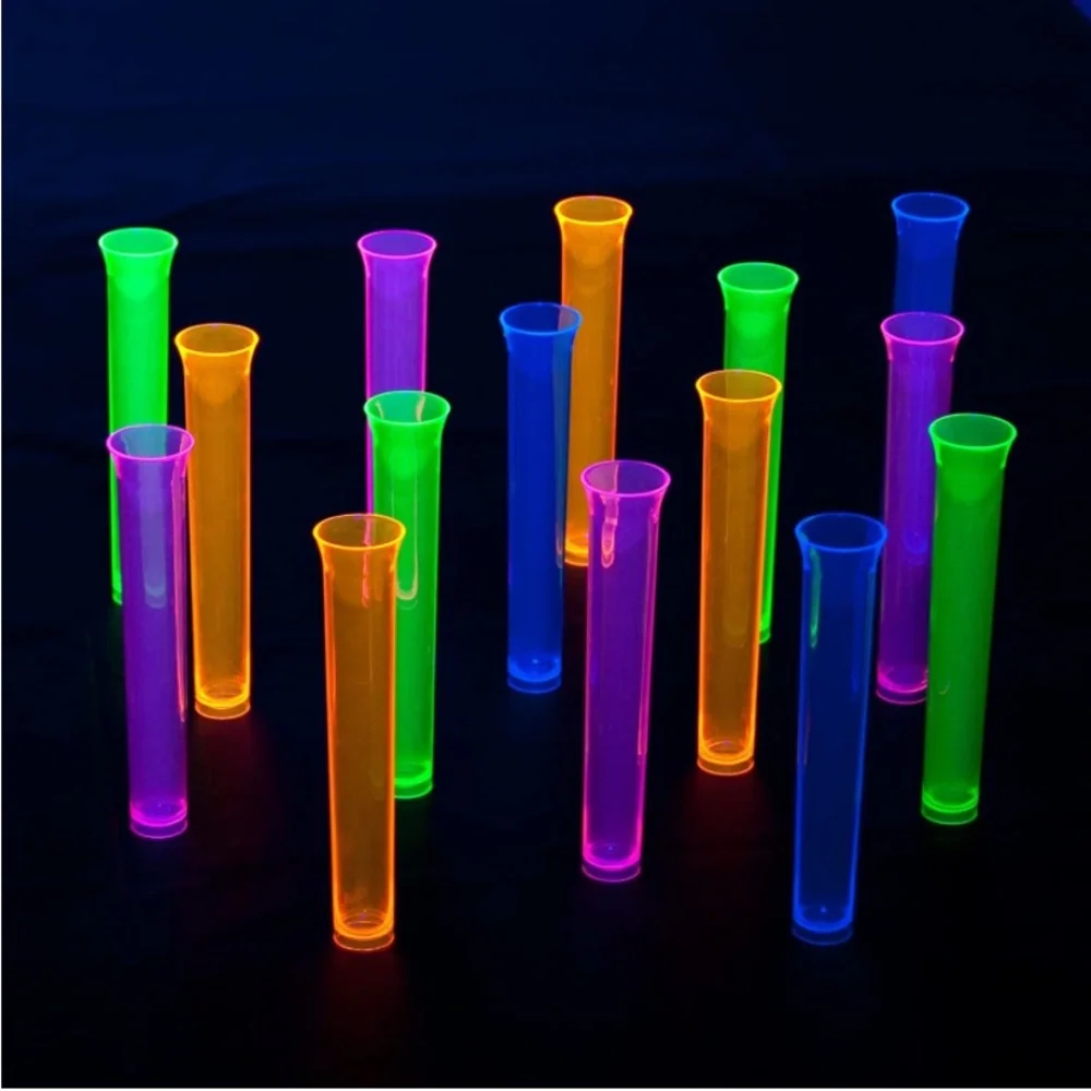 Party Essentials Tube Shots Plastic Assorted Neon 15 ct